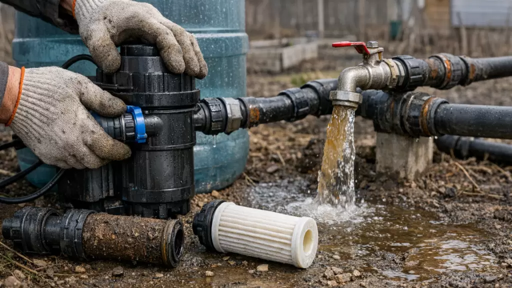 Проверка водопровода на даче после зимы